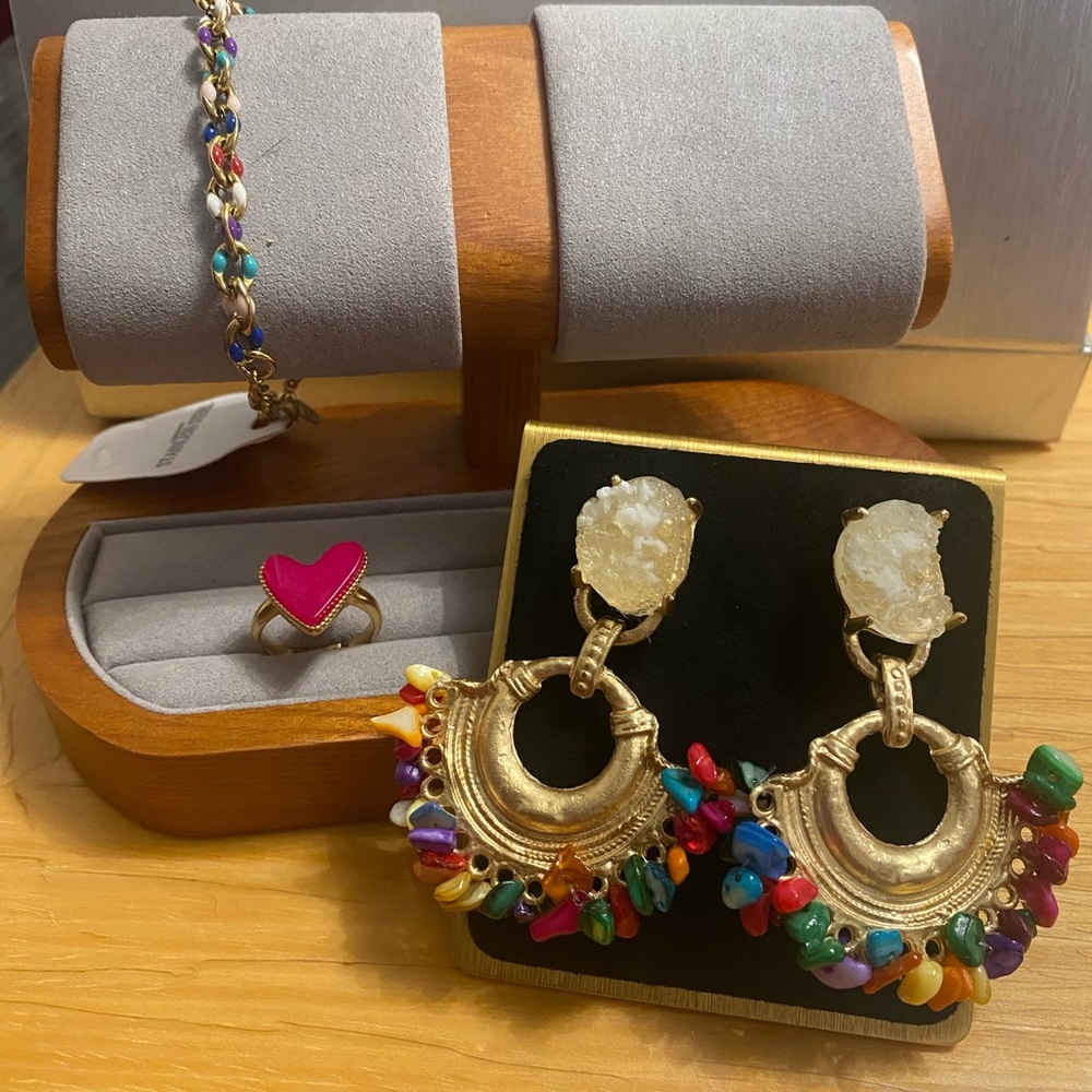 Radiant Red and Gold Statement Earrings